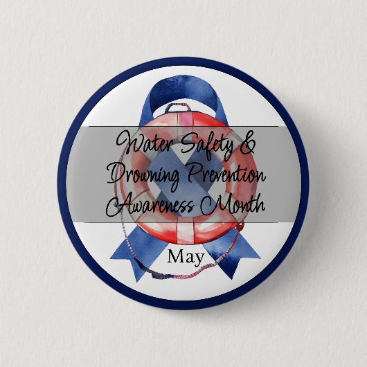 bewustmakingscampagne over waterveiligheid en prev ronde button 5,7 cm (Voorkant)