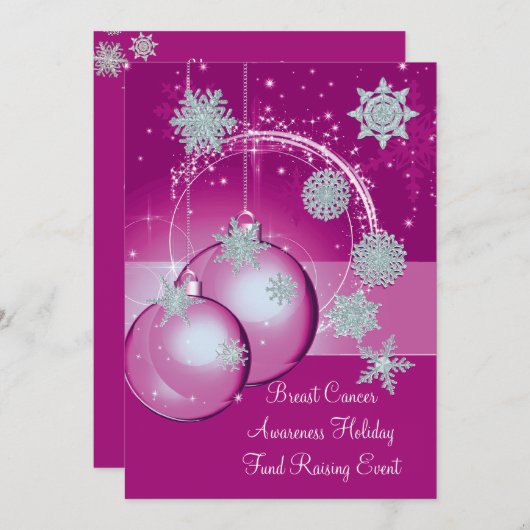 Bewustmakingsfonds voor borstkanker, dat Kerstmis  Kaart (Voorkant / Achterkant)