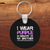 Bewustmakingsgevoel T-shirt Ik Draag Paarse ter na Sleutelhanger (Voorkant)