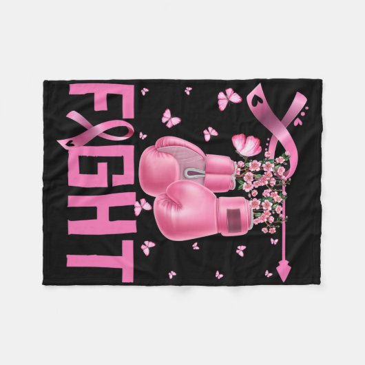 Bewustmakingshandschoenen tegen borstkanker Verbod Fleece Deken (Voorkant (Horizontaal))