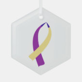 Bewustmakingskaarthouder (bladerkanker) glas ornament (Voorkant)