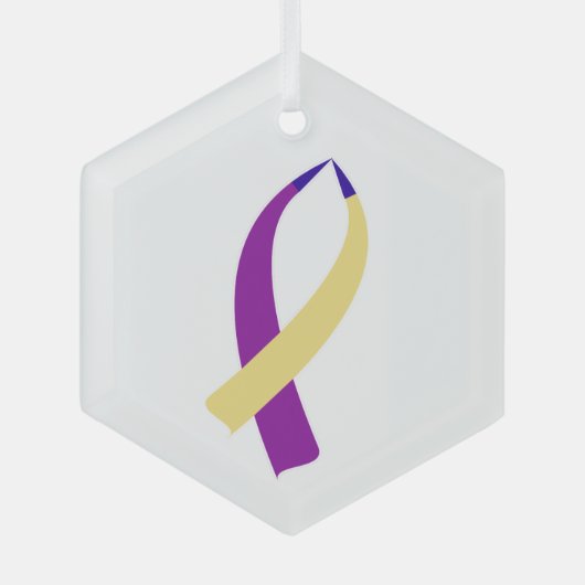 Bewustmakingskaarthouder (bladerkanker) glas ornament (Voorkant)