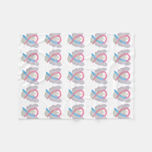 Bewustmakingsknijp bij mannelijke borstkanker fleece deken (Voorkant (Horizontaal))