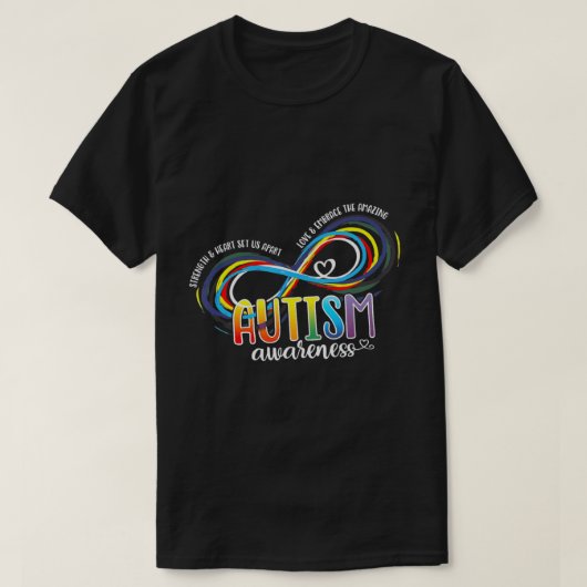 Bewustmakingskracht en hartslag van autisme buiten t-shirt (Design voorkant)