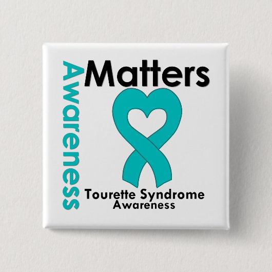 Bewustmakingskwesties Tourette Syndrome Vierkante Button 5,1 Cm (Voorkant)