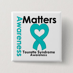Bewustmakingskwesties Tourette Syndrome Vierkante Button 5,1 Cm