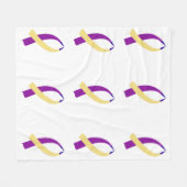 Bewustmakingslint (bladerkanker) fleece deken (Voorkant (Horizontaal))