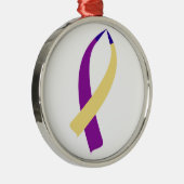 Bewustmakingslint (bladerkanker) metalen ornament (Rechts)