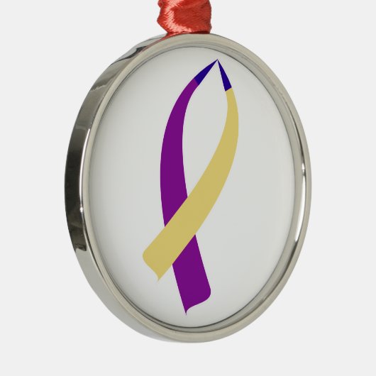 Bewustmakingslint (bladerkanker) metalen ornament (Rechts)