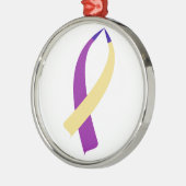 Bewustmakingslint (bladerkanker) metalen ornament (Links)