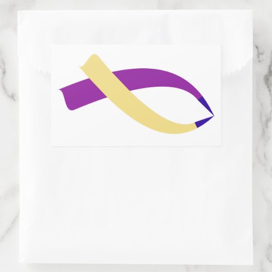 Bewustmakingslint (bladerkanker) rechthoekige sticker (Tas)