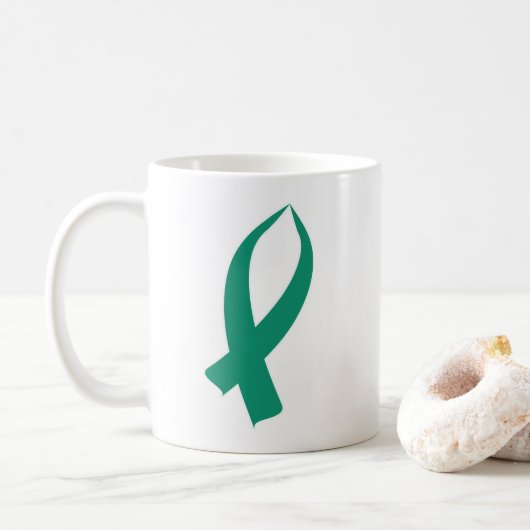 Bewustmakingslint (Blauwgroen) Koffiemok (Met donut)
