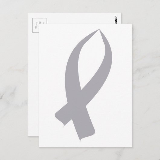 Bewustmakingslint (grijs) briefkaart (Voorkant / Achterkant)