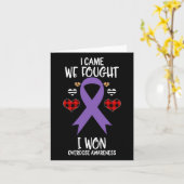 Bewustmakingslint Ik kwam we vochten ik won Kerstm Kaart (Gele Bloem)