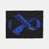 Bewustmakingslint met woorden fleece deken (Voorkant (Horizontaal))