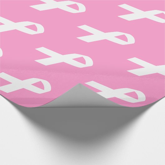 Bewustmakingslint op roze cadeaupapier (Hoek)