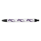 Bewustmakingslint (Paars) Zwarte Inkt Pen (Voorkant)