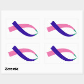 Bewustmakingslint (schildklierkanker) rechthoekige sticker (Vel)