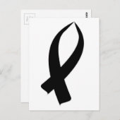 Bewustmakingslint (zwart) briefkaart (Voorkant / Achterkant)