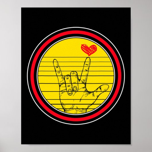 Bewustmakingsmaand ASL Taalondersteuning Ik hou va Poster (Voorkant)