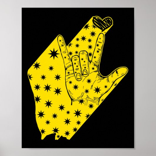 Bewustmakingsmaand ASL Taalondersteuning Ik hou va Poster (Voorkant)