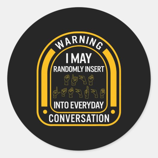 Bewustmakingsmaand ASL Willekeurig Insert Liefde D Ronde Sticker (Voorkant)