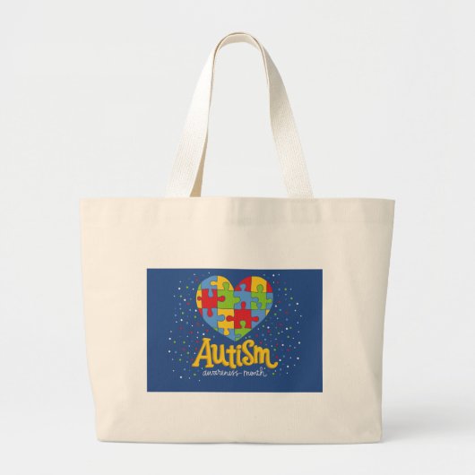bewustmakingsmaand autisme grote tote bag (Voorkant)