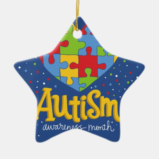 bewustmakingsmaand autisme keramisch ornament (Voorkant)