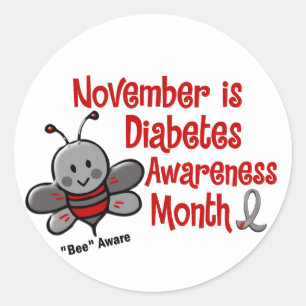 Bewustmakingsmaand diabetes 1.3 ronde sticker