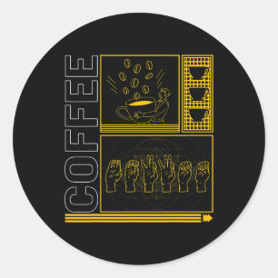 Bewustmakingsmaand Koffie Vraag Liefhebber Trendy Ronde Sticker