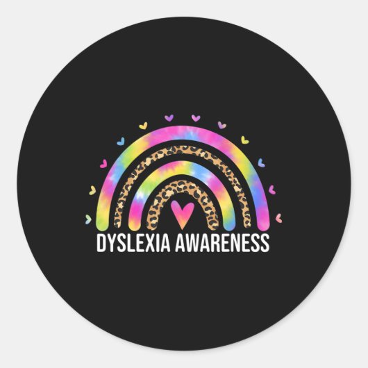 Bewustmakingsmaand Leopard Rainbow voor Vrouwen Dy Ronde Sticker (Voorkant)