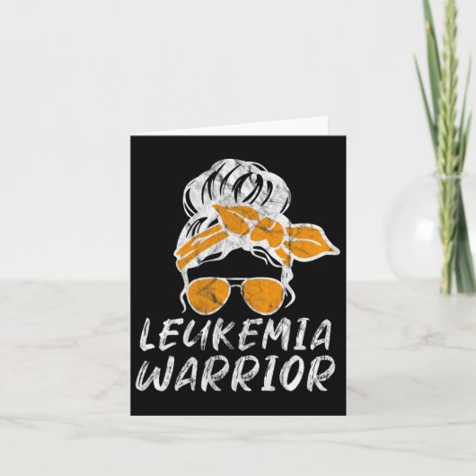 Bewustmakingsmaand Messy Bun Retro Women's Warrior Kaart (Voorkant)