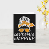 Bewustmakingsmaand Messy Bun Retro Women's Warrior Kaart (Gele Bloem)