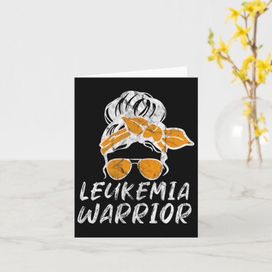 Bewustmakingsmaand Messy Bun Retro Women's Warrior Kaart (Gele Bloem)