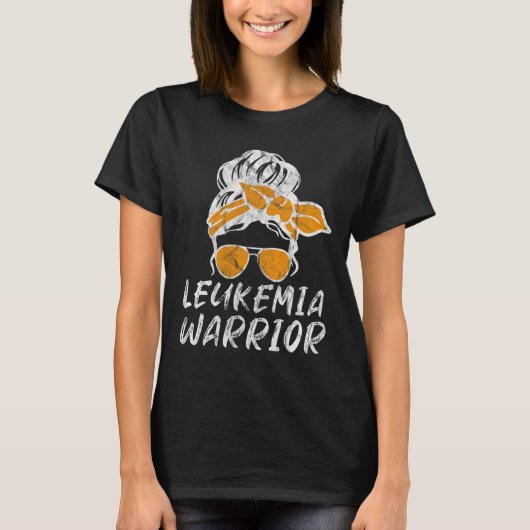 Bewustmakingsmaand Messy Bun Retro Women's Warrior T-shirt (Voorkant)