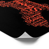 Bewustmakingsmaand Oranje lint met woorden Poster (Hoek)