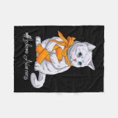 Bewustmakingsmaand Oranje Ribbon Cat Fleece Deken (Voorkant (Horizontaal))