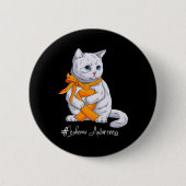 Bewustmakingsmaand Oranje Ribbon Cat Ronde Button 5,7 Cm (Voorkant)