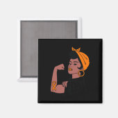 Bewustmakingsmaand Oranje Ribbon Warriors Vrouwen Magneet (Voorkant / Achterkant)