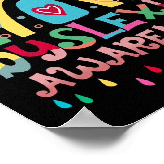 Bewustmakingsmaand Rainbow Boho Schattigee Graphic Poster (Hoek)