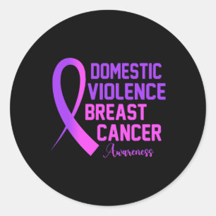 Bewustmakingsmaand voor geweld en borstkanker ronde sticker