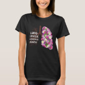 bewustmakingsmaand voor longkanker met bloemen t-shirt (Voorkant)