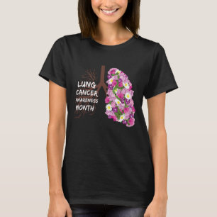 bewustmakingsmaand voor longkanker met bloemen t-shirt