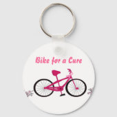 Bewustmakingsroze fiets sleutelhanger (Voorkant)