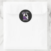 Bewustmakingssteun Vrouwenkrijger Leopard Ronde Sticker (Tas)