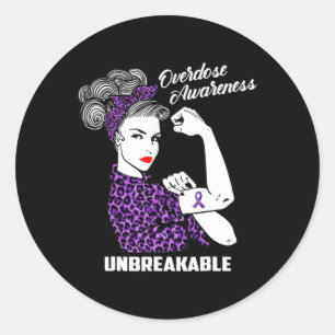 Bewustmakingssteun Vrouwenkrijger Leopard Ronde Sticker