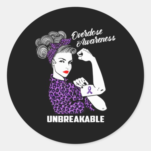 Bewustmakingssteun Vrouwenkrijger Leopard Ronde Sticker (Voorkant)