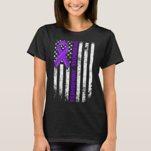 Bewustmakingsvlag Paarse lintverslaving Herstel 1 T-shirt