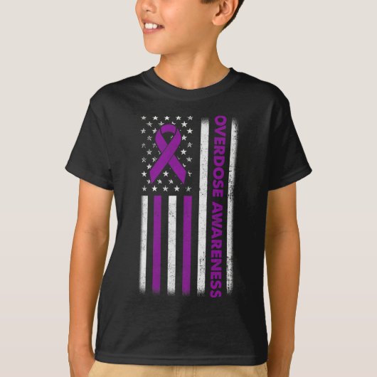 Bewustmakingsvlag Paarse lintverslaving Herstel 2 T-shirt (Voorkant)