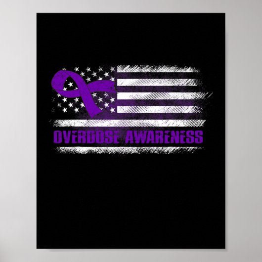 Bewustmakingsvlag Paarse lintverslaving Herstel 3 Poster (Voorkant)